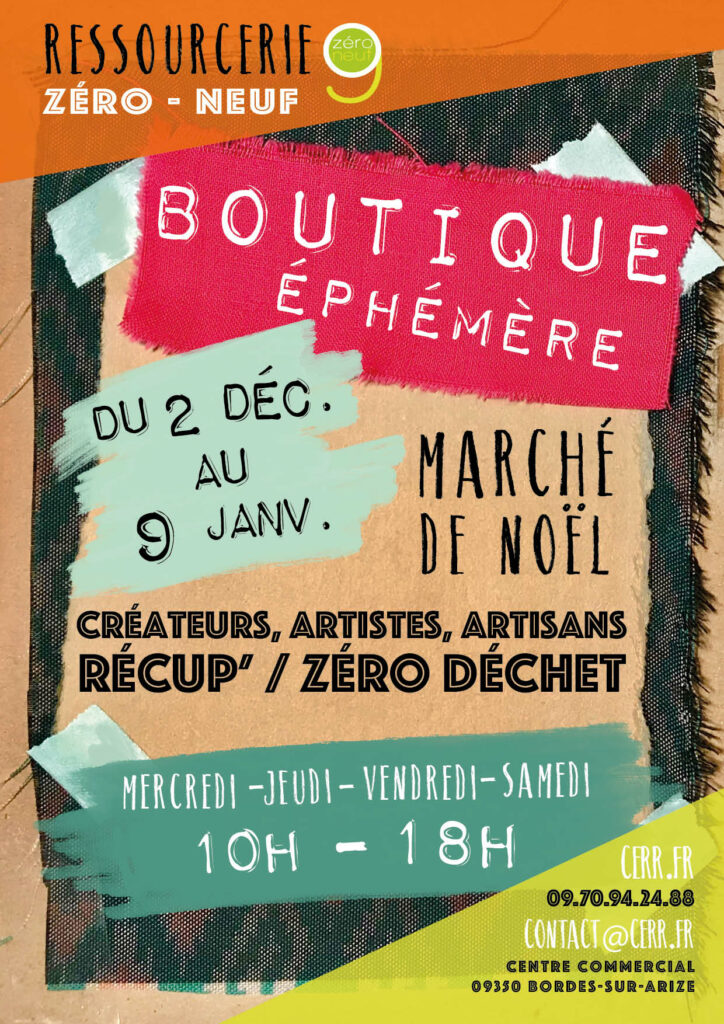 affiche boutique éphémère ressourcerie zéro-neuf 