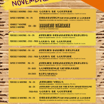 Programme du mois de novembre 2025