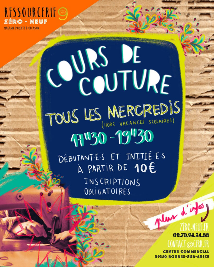 cours de couture ressourcerie Bordes sur Arize