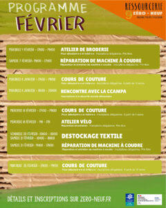 ateliers ressourcerie zero neuf fevrier 2026