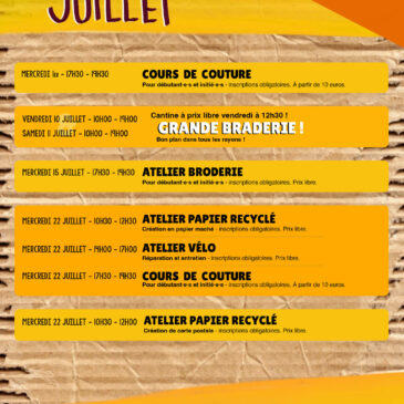 Programme du mois de juillet 2026