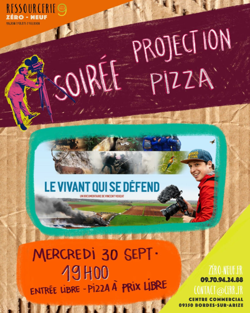 projection soirée pizza convivial a la ressourcerie